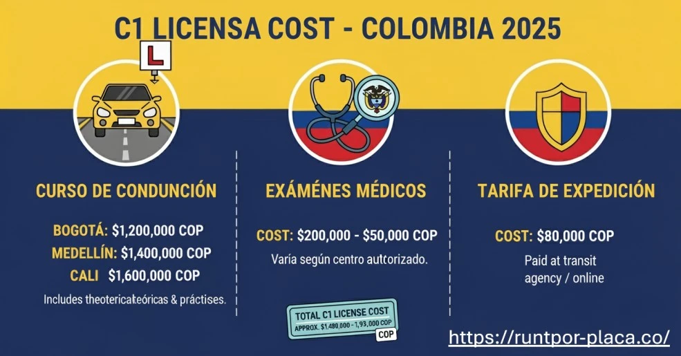 Costo de la licencia C1 en Colombia